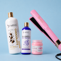 Kit Keratina Chocolate Silver 1L + Shampoo Liso Perfecto 500ml + Sellador de Keratina 250ml + Plancha Beautiful Angels