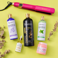 Kit Keratina Chocolate Gold 1L + Shampoo Limpieza 500ml + Shampoo Liso 500ml + Sellador de Keratina 250ml + Aceite de Argán 100ml + Plancha Beautiful Angels