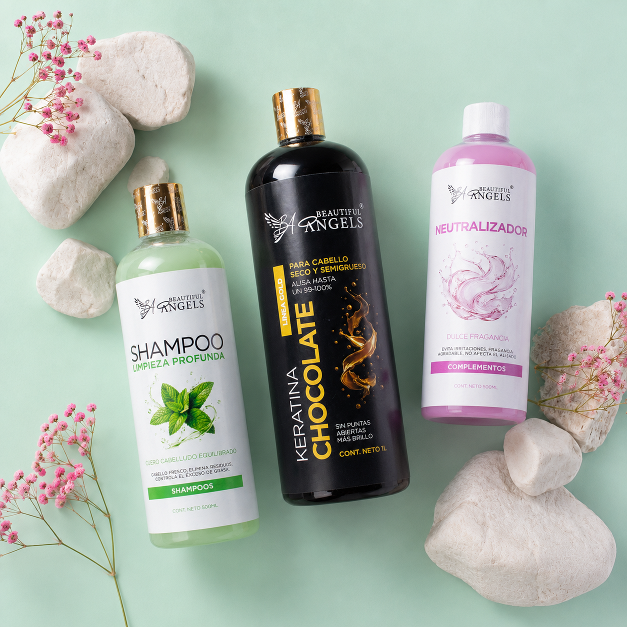Kit Keratina Chocolate Gold 1L + Neutralizador 500ML + Shampoo Limpieza Profunda 500ML