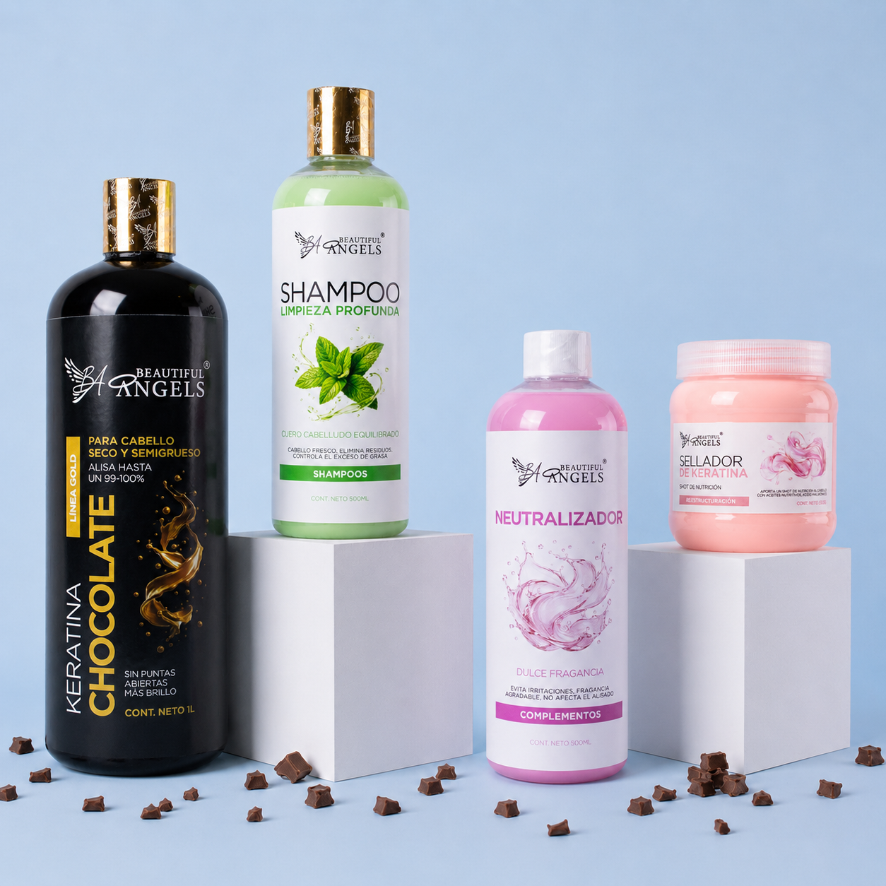 Kit Keratina Chocolate Gold 1L+ Shampoo Limpieza Profunda 500ML + Neutralizador 500ML + Sellador de Keratina 250ML