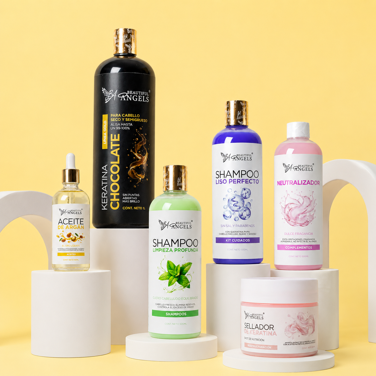 Kit Keratina Chocolate Gold 1L + Shampoo Limpieza Profunda 500ML + Shampoo Liso Perfecto 500ML + Neutralizado 500ML  + Sellador de Keratina 250ML+ Aceite de Argán 100ML