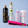 Kit Keratina Chocolate Gold 1L + Shampoo Limpieza Profunda 500ML + Neutralizador 500ML + Sellador de Keratina 250ML + Plancha Profesional Beautiful Angels