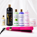Kit Keratina Chocolate Gold 1L + Shampoo Limpieza Profunda 500ML + Shampoo Liso Perfecto 500ML + Neutralizador 500ML+ Sellador de Keratina 250ML + Aceite de Argán 100ML + Plancha Profesional Beautiful Angels