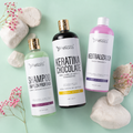 Kit Keratina Chocolate Gold + Neutralizador + Shampoo Limpieza Profunda
