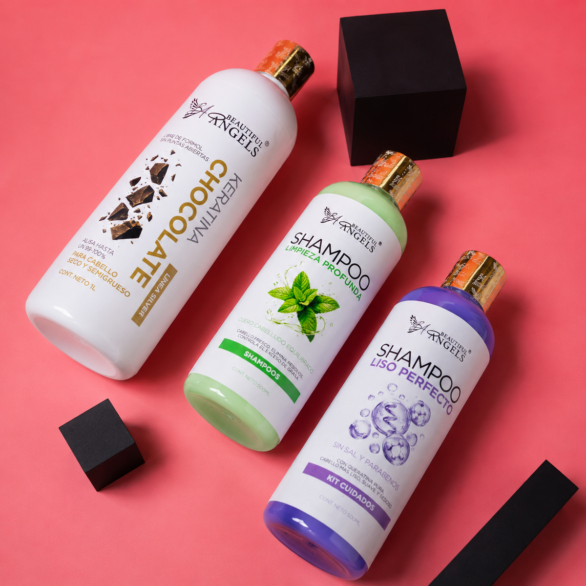 Kit Keratina Chocolate Silver 1 L + Shampoo Limpieza Profunda 500 ML + Shampoo Liso Perfecto 500 ML