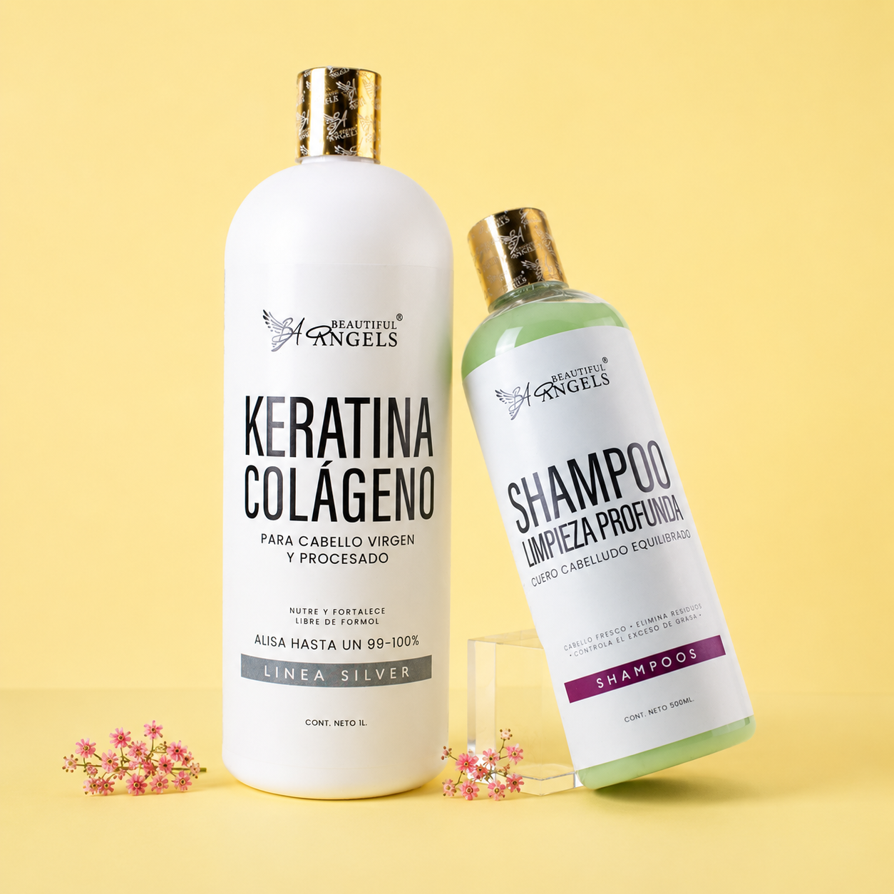 Kit Keratina Colágeno Silver + Shampoo Limpieza Profunda | El Liso Perfecto que tu Cabello Merece