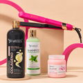 Kit Keratina Colágeno Gold 1L + Shampoo Limpieza 500ml + Sellador de Keratina 250ml + Plancha Beautiful Angels