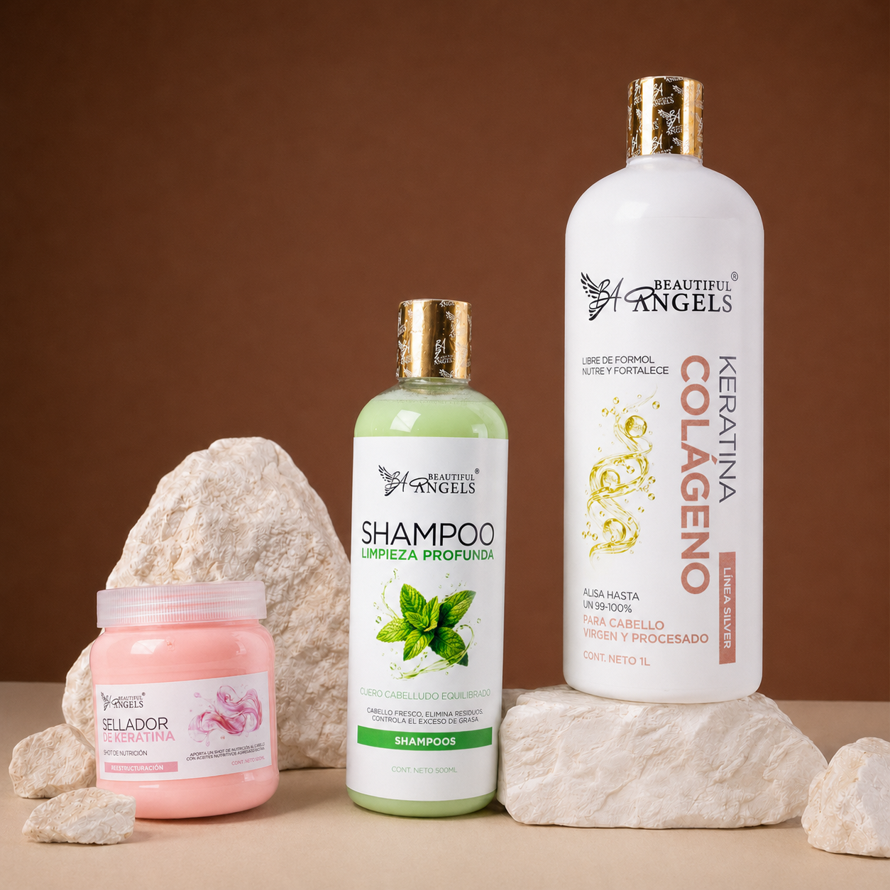 Kit Keratina Colágeno Silver 1L + Shampoo Limpieza profunda 500ML + Sellador 250 ML
