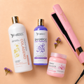 Kit Keratina Colágeno Silver 1L + Shampoo Liso Perfecto 500ml + Sellador de Keratina 250ml + Plancha Beautiful Angels
