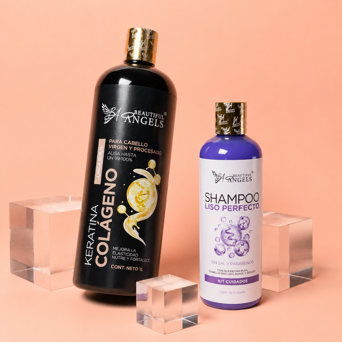 Kit Keratina Colágeno Gold 1 L + Shampoo Liso Perfecto 500 ML