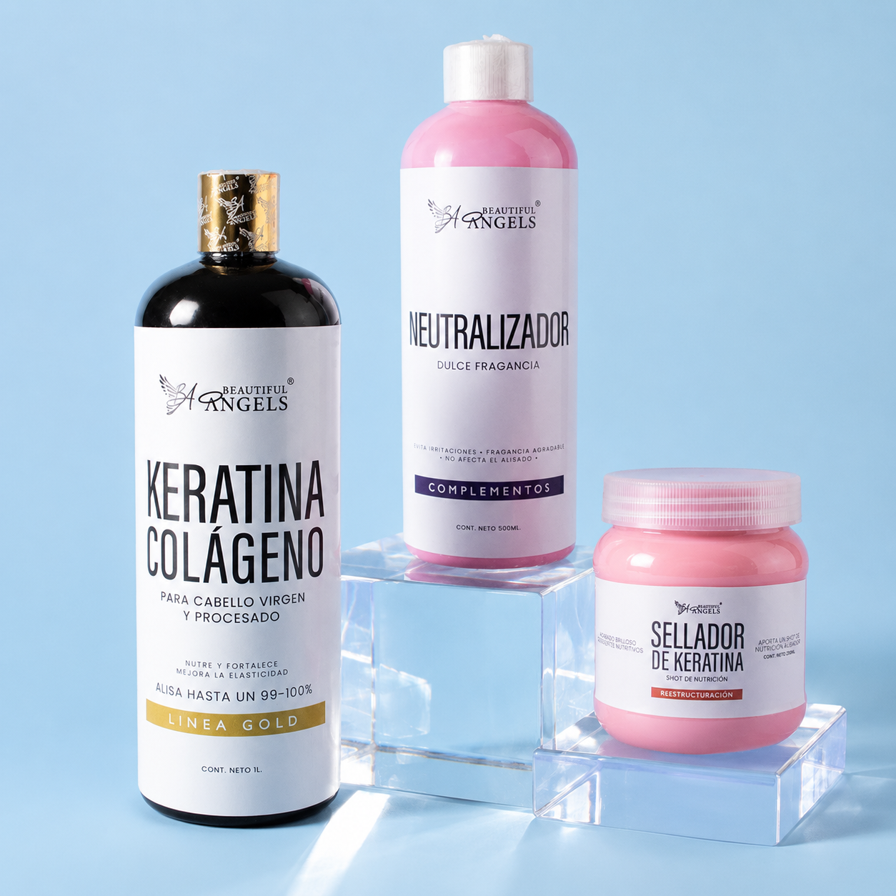 Keratina Colágeno Gold+ Neutralizador + Sellador de Keratina: alisado intensivo con nutrición profunda y acabado profesional