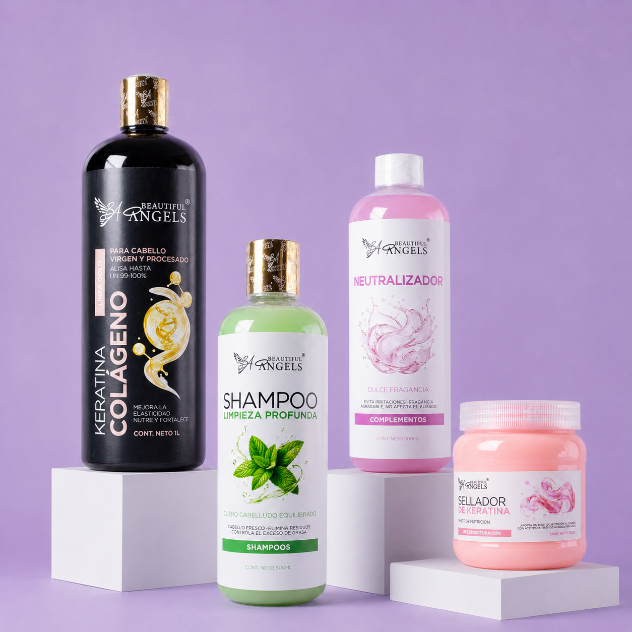 Kit Keratina Colágeno Gold 1L + Shampoo Limpieza Profunda 500ML + Neutralizador 500ML + Sellador de Keratina 250ML