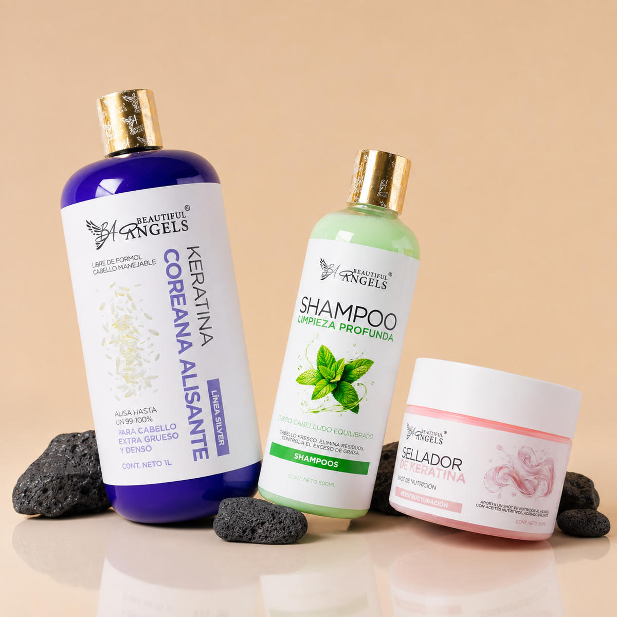 Kit Keratina Coreana Alisante Silver 1L + Shampoo Limpieza Profunda 500ML + Sellador 250ML