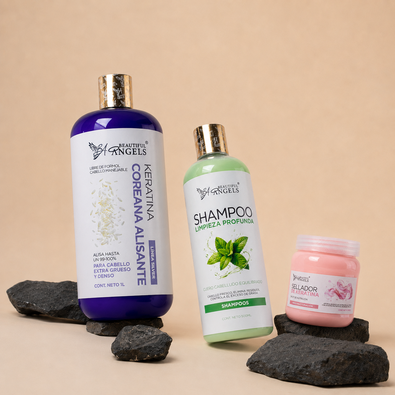Kit Keratina Coreana Alisante Silver 1L + Shampoo Limpieza Profunda 500ML + Sellador 250ML