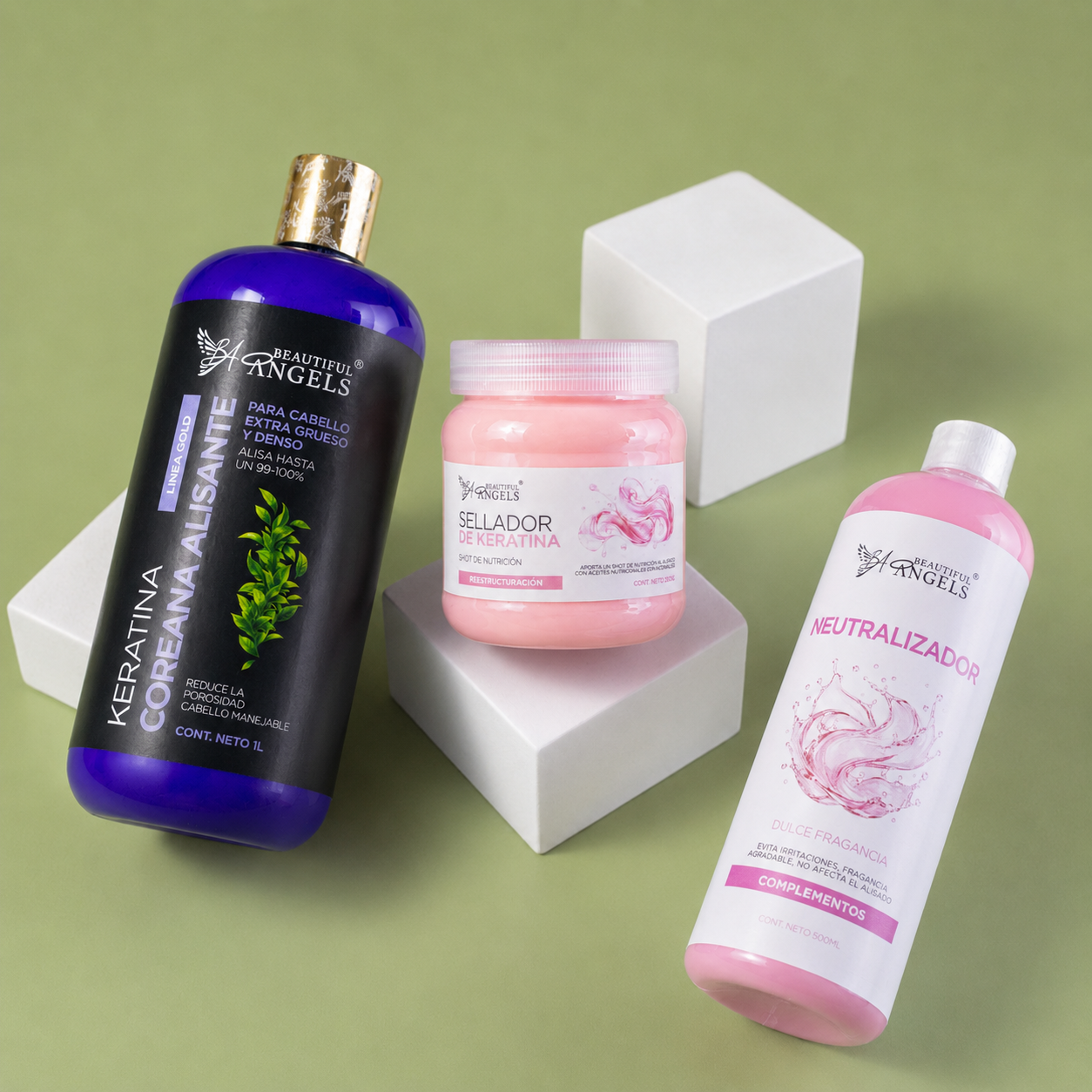 Kit Keratina Coreana Alisante Gold 1L + Neutralizador 500ML + Sellador de keratina 250ML