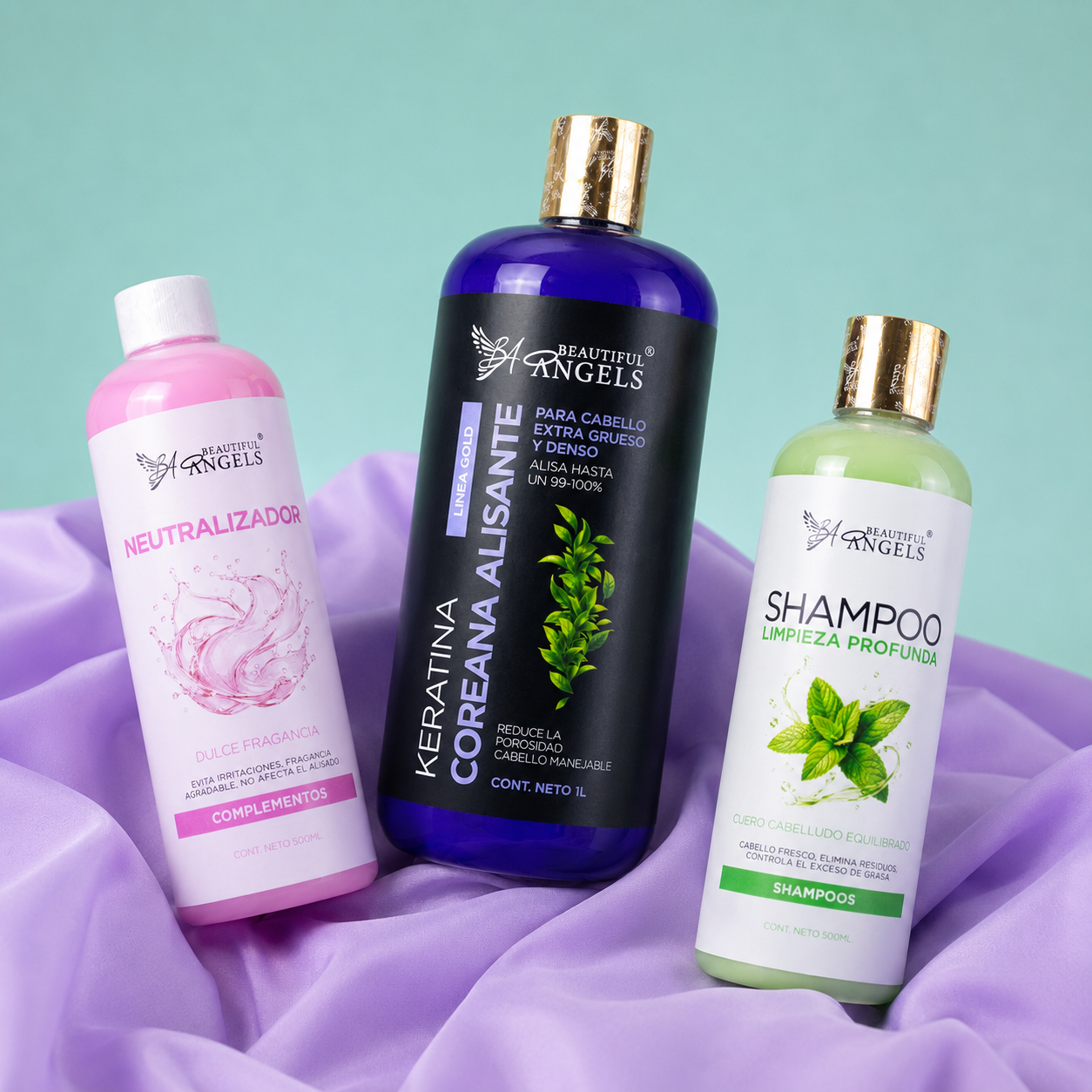 Kit Keratina Coreana Alisante 1L + Shampoo Limpieza Profunda 500ML + Neutralizador 500ML