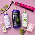 Kit Keratina Coreana Alisante Gold 1L + Shampoo Limpieza 500ml + Shampoo Liso 500ml + Sellador de Keratina 250ml + Aceite de Argán 100ml + Plancha Beautiful Angels
