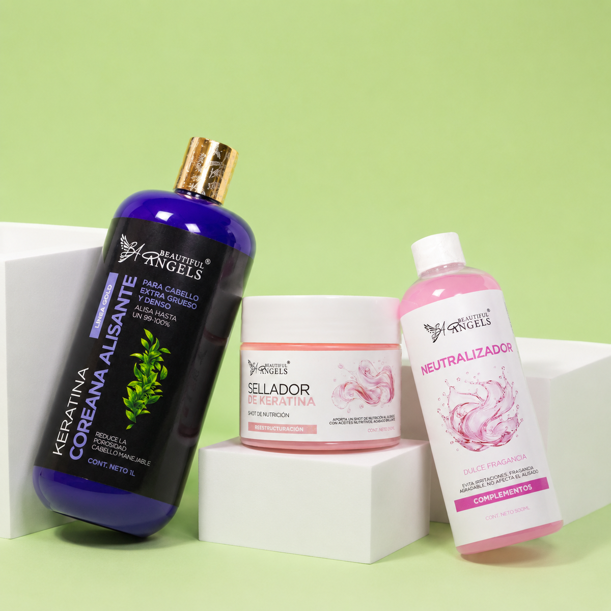 Kit Keratina Coreana Alisante Gold 1L + Neutralizador 500ML + Sellador de keratina 250ML