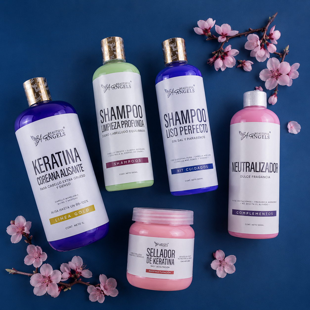 Kit Keratina Coreana Alisante Gold + Shampoo Limpieza Profunda + Shampoo Liso Perfecto + Neutralizador + Sellador de Keratina: Prepara, alisa, sella y prolonga un liso potente para cabello grueso y denso.
