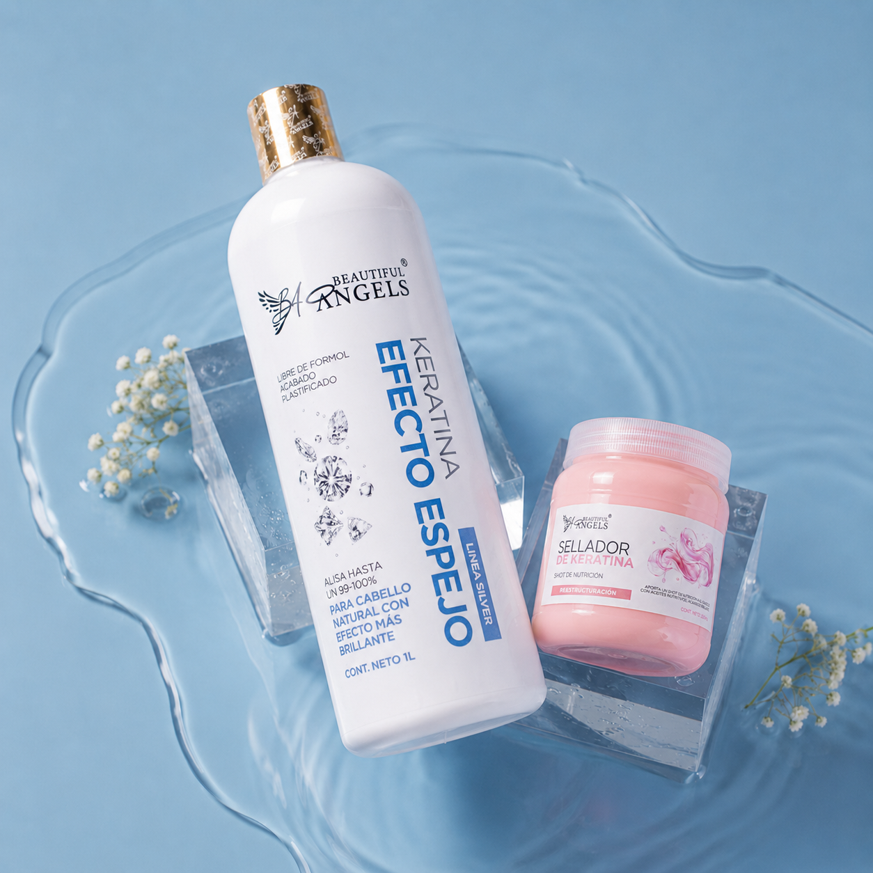Kit Keratina Efecto Espejo Silver 1L + Sellador de Keratina 250ML