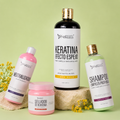 Kit Keratina Efecto Espejo Gold + Shampoo Limpieza Profunda + Neutralizador + Sellador de Keratina: Brillo espejo, liso sedoso y acabado plastificado de salón.