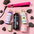 Kit Keratina Efecto Espejo Gold 1L + Shampoo Limpieza 500ml + Shampoo Liso 500ml + Sellador de Keratina 250ml + Aceite de Argán 100ml + Plancha Beautiful Angels