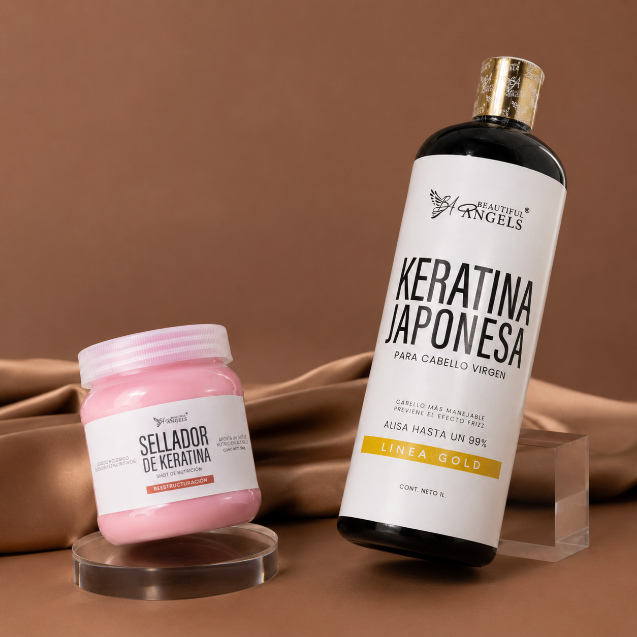 Keratina Japonesa Gold + Sellador de Keratina:  El alisado ideal para cabello virgen que busca brillo intenso, suavidad extrema y control total del frizz