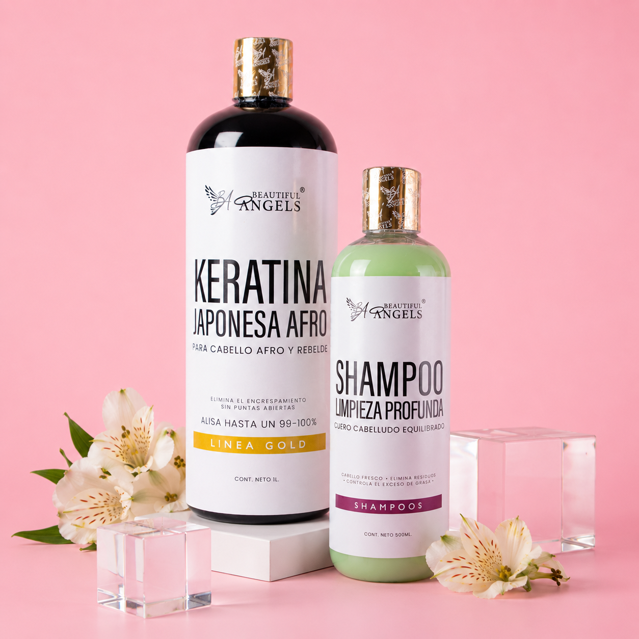 Kit Keratina Japonesa Afro Gold + Shampoo Limpieza Profunda: La solución para un cabello afro o rebelde que necesita control, suavidad y definición