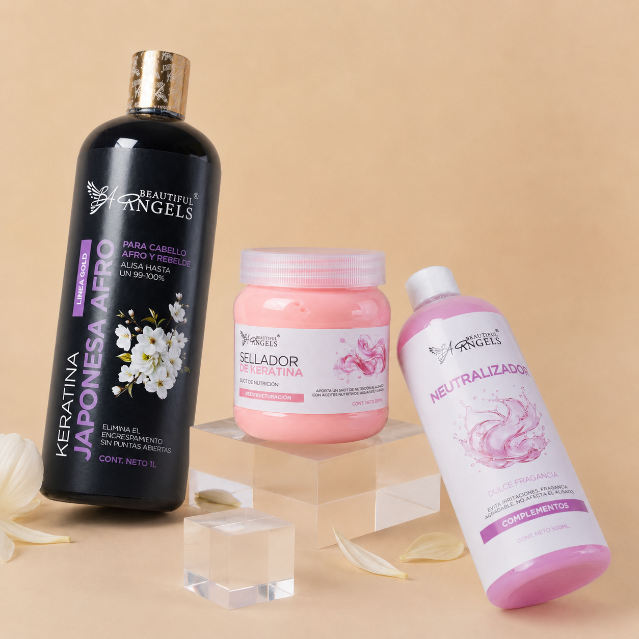 Kit Keratina Japonesa Afro Gold 1L + Neutralizador 500ML + Sellador de Keratina 250ML