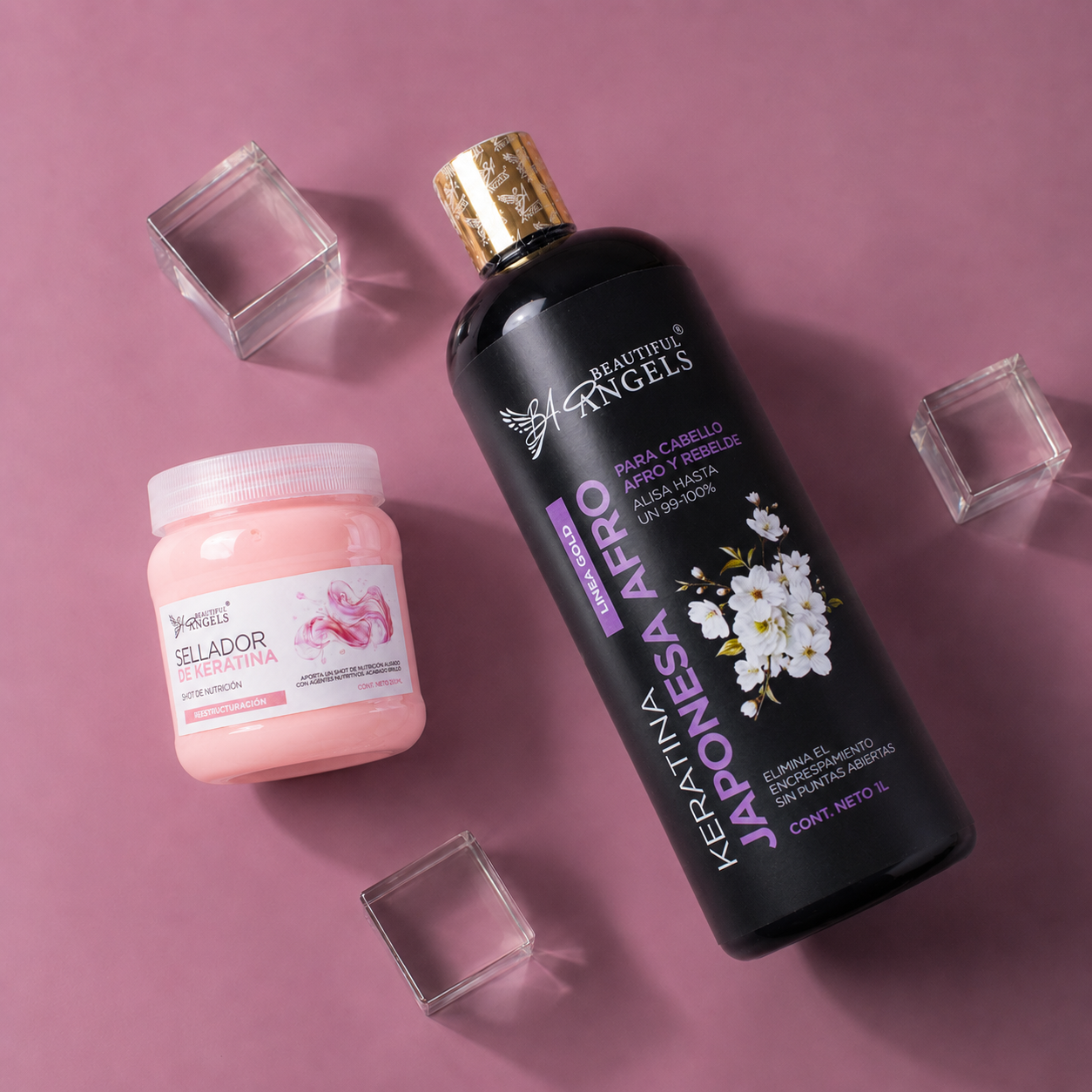 Kit Keratina Japonesa Afro Gold 1L + Sellador de Keratina 250 ML