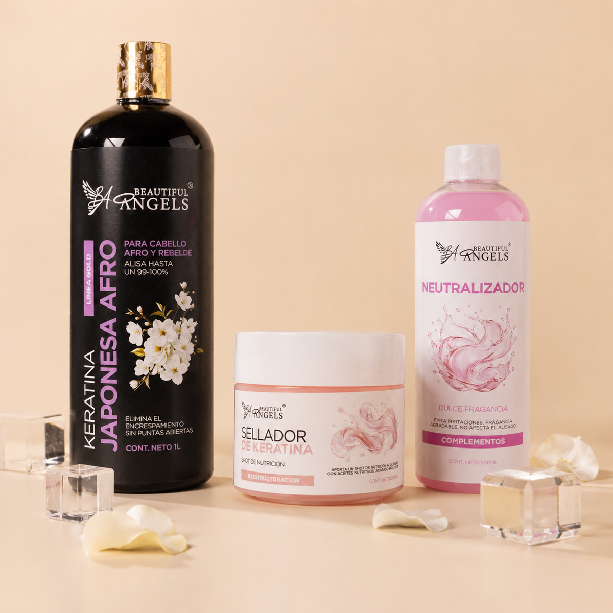 Kit Keratina Japonesa Afro Gold 1L + Neutralizador 500ML + Sellador de Keratina 250ML
