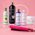 Kit Keratina Japonesa Afro Gold 1L + Shampoo Limpieza Profunda 500ML+ Shampoo Liso Perfecto 500ML+ Neutralizador 500ML+ Sellador de Keratina 250ML + Plancha Profesional Beautiful Angels