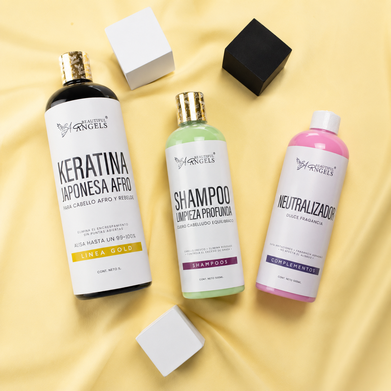 Kit Keratina Japonesa Afro Gold + Shampoo Limpieza Profunda + Neutralizador: Transforma la textura del cabello desde la primera aplicación, logrando un resultado más controlado, brillante y manejable.