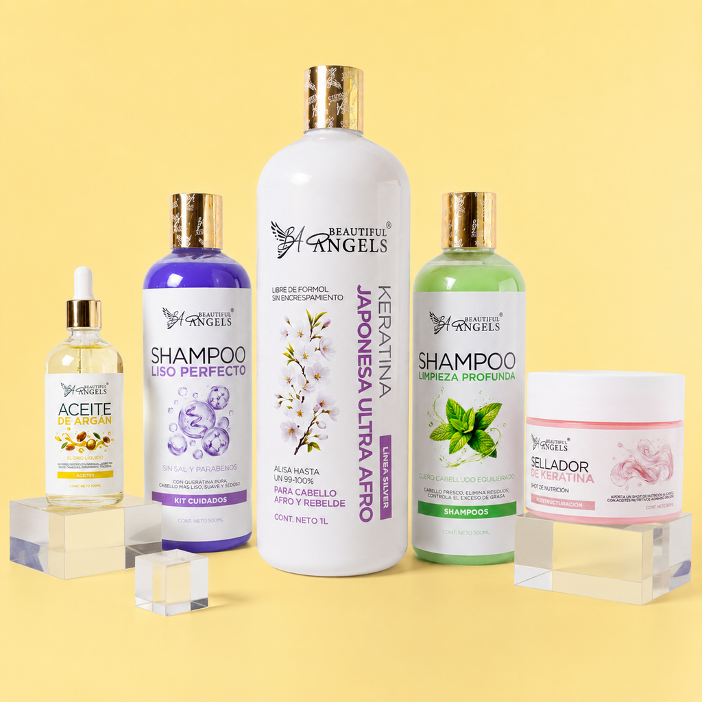 Kit Básico Keratina Japonesa Ultra Afro Silver — Beautiful Angels Brillo intenso, suavidad · Ideal para cabello afro y rebelde