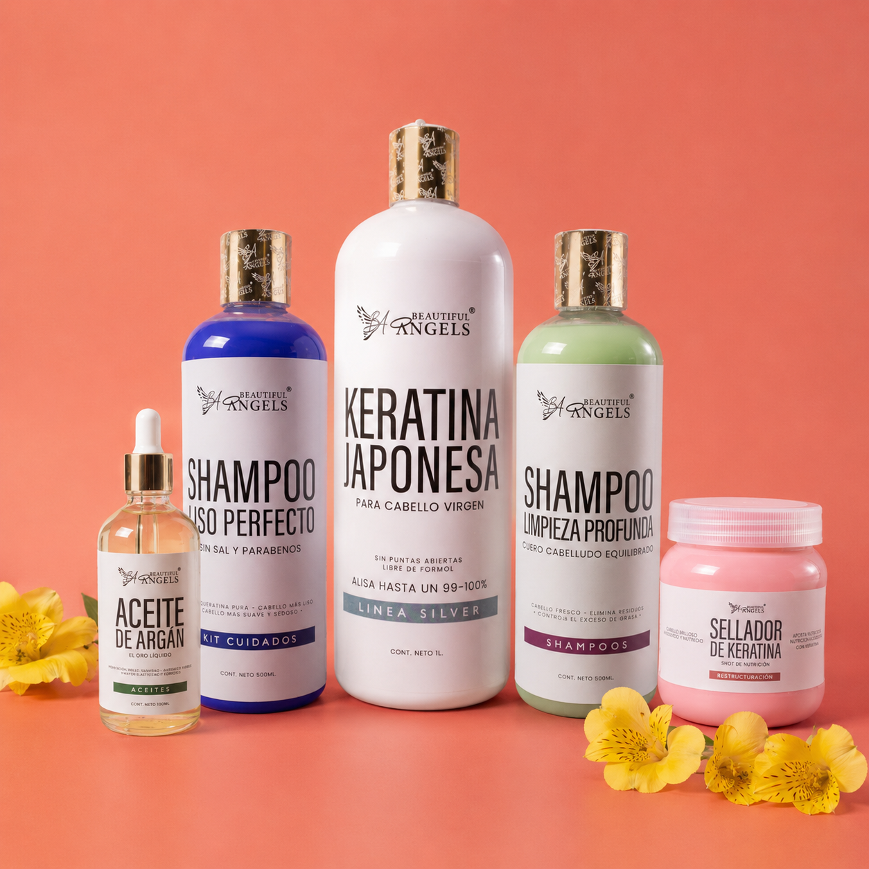 Kit Japonesa Silver + Shampoo Limpieza Profunda+ Shampoo Liso Perfecto + Sellador + Aceite de Argan