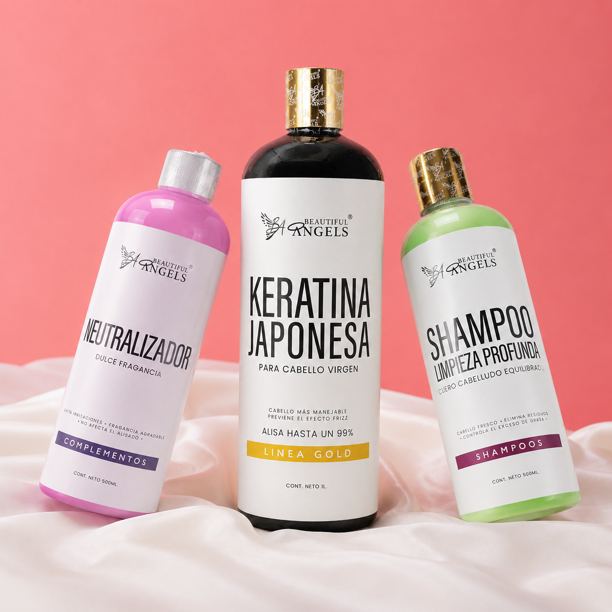 Kit Keratina Japonesa Gold + Shampoo Limpieza Profunda + Neutralizador: Reduce frizz, aporta brillo intenso y logra alisado de hasta 100% con resultados de 4 a 6 meses.