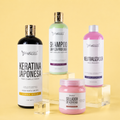 Kit Keratina Japonesa Gold + Shampoo Limpieza Profunda + Neutralizador + Sellador de Keratina: Liso natural, brillo intenso y suavidad desde la primera aplicación.