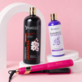 Kit Keratina Japonesa Gold 1L + Shampoo Liso Perfecto 500ml + Plancha Beautiful Angels