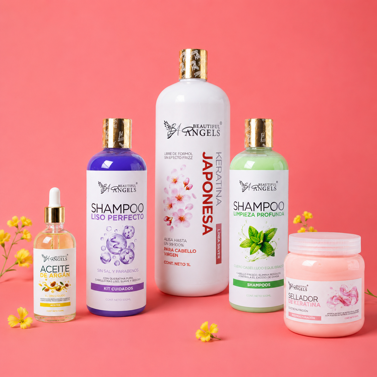 Kit Japonesa Silver 1L + Shampoo Limpieza Profunda 500ML+ Shampoo Liso Perfecto 500ML + Sellador 250ML+ Aceite de Argan 100ML