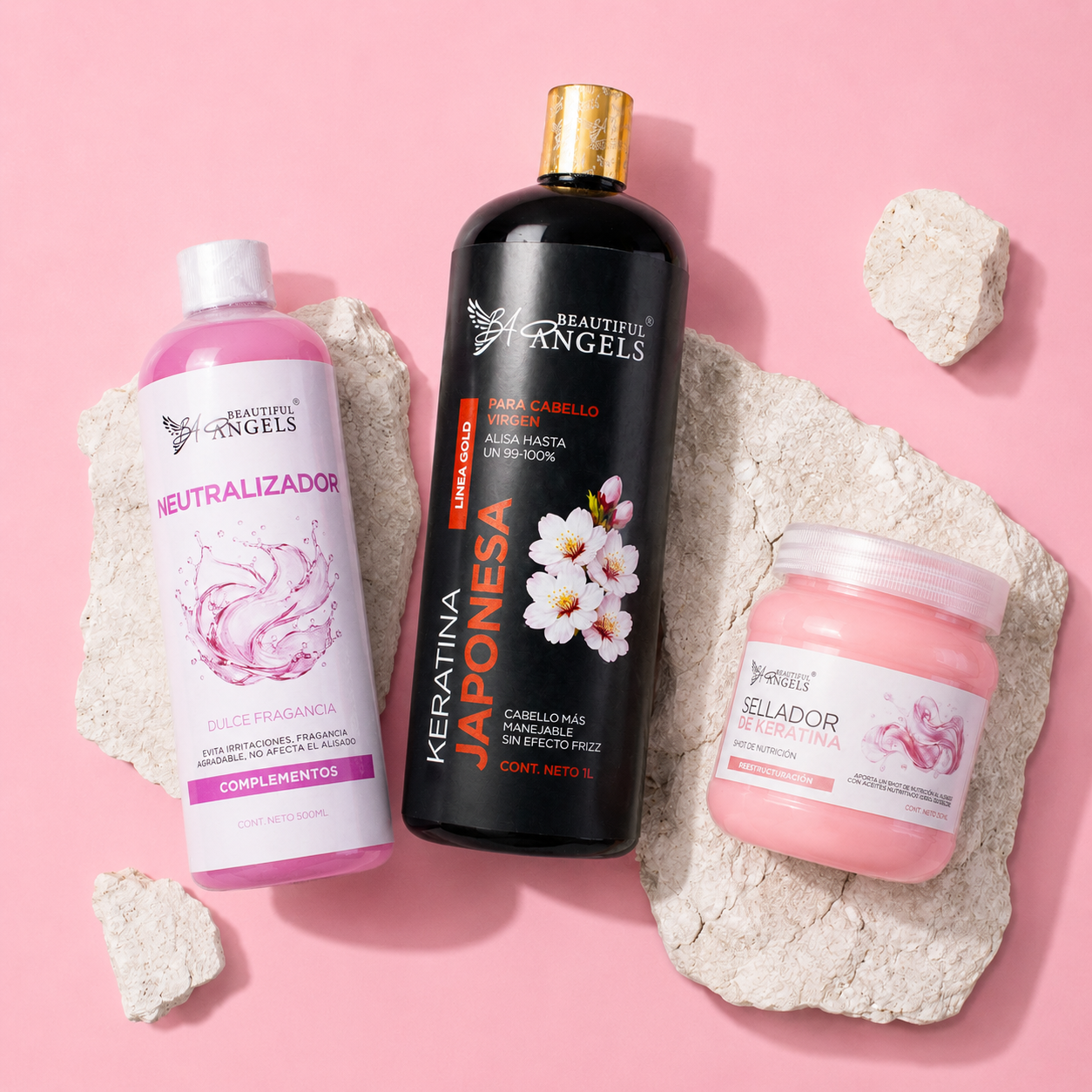 Kit Keratina Japonesa Gold 1L + Neutralizador 500ML + Sellador de Keratina 250ML