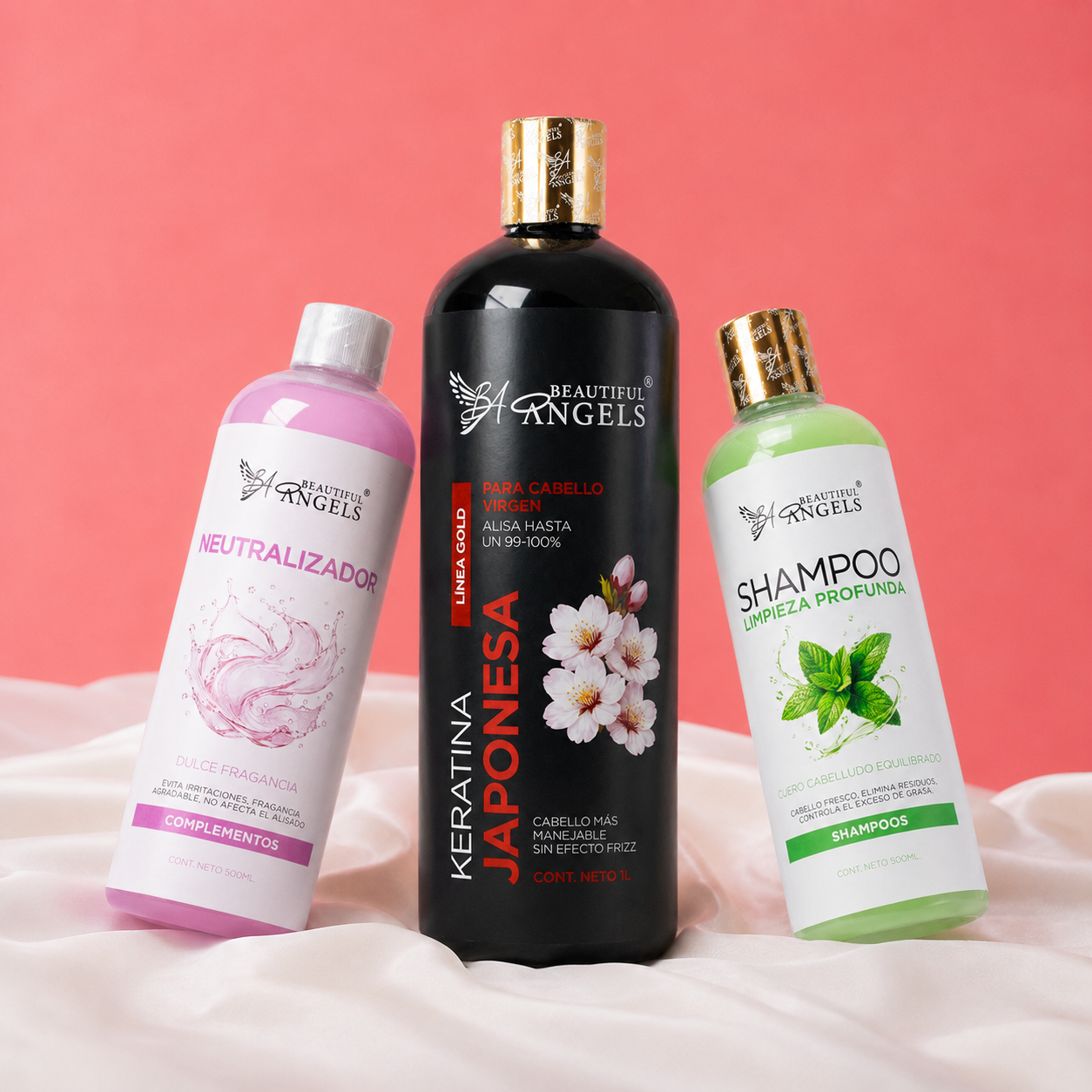 Kit Keratina Japonesa Gold 1L + Shampoo Limpieza Profunda 500ML + Neutralizador 500ML