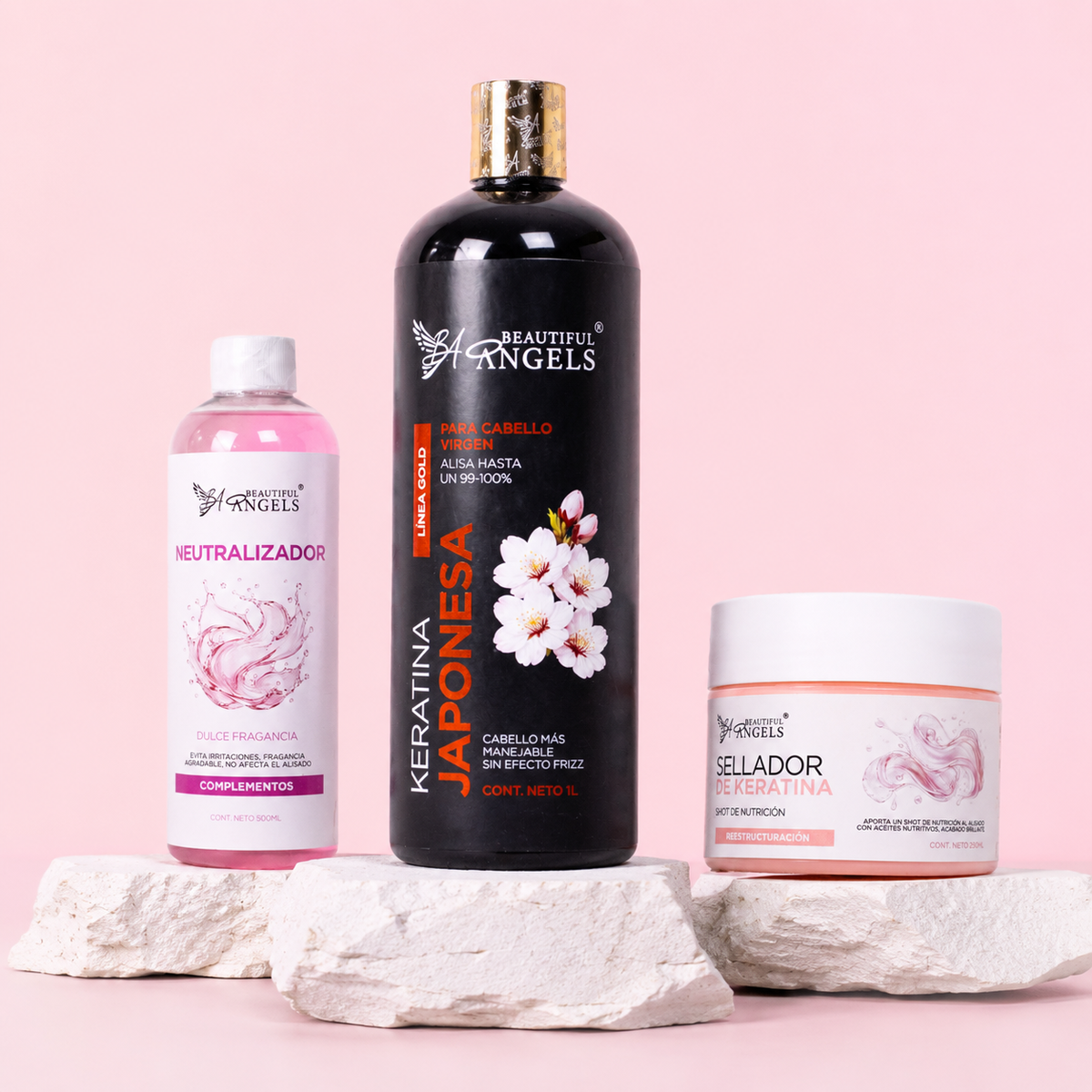 Kit Keratina Japonesa Gold 1L + Neutralizador 500ML + Sellador de Keratina 250ML