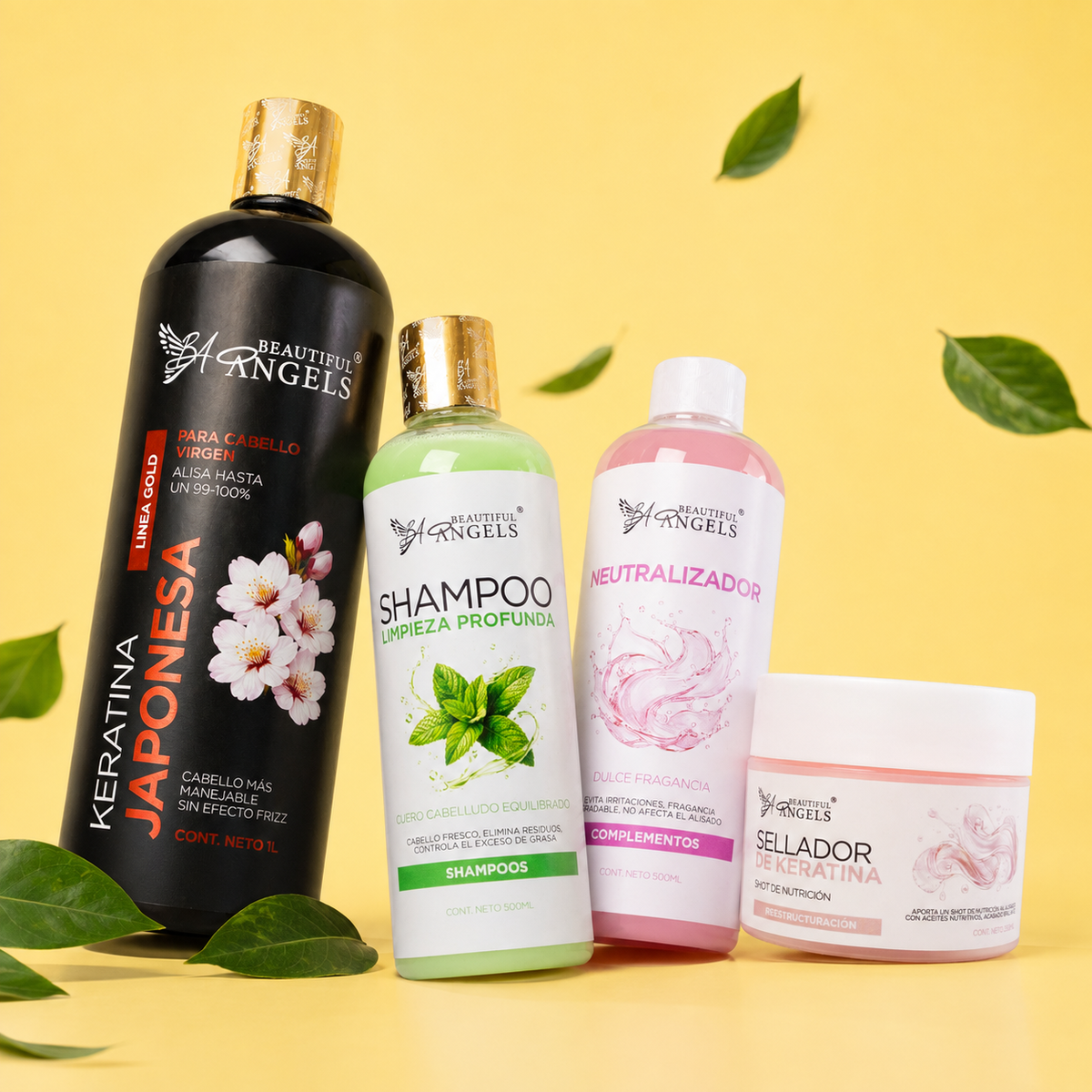 Kit Keratina Japonesa Gold 1L + Shampoo Limpieza Profunda 500ML + Neutralizador 500ML + Sellador de Keratina 250ML