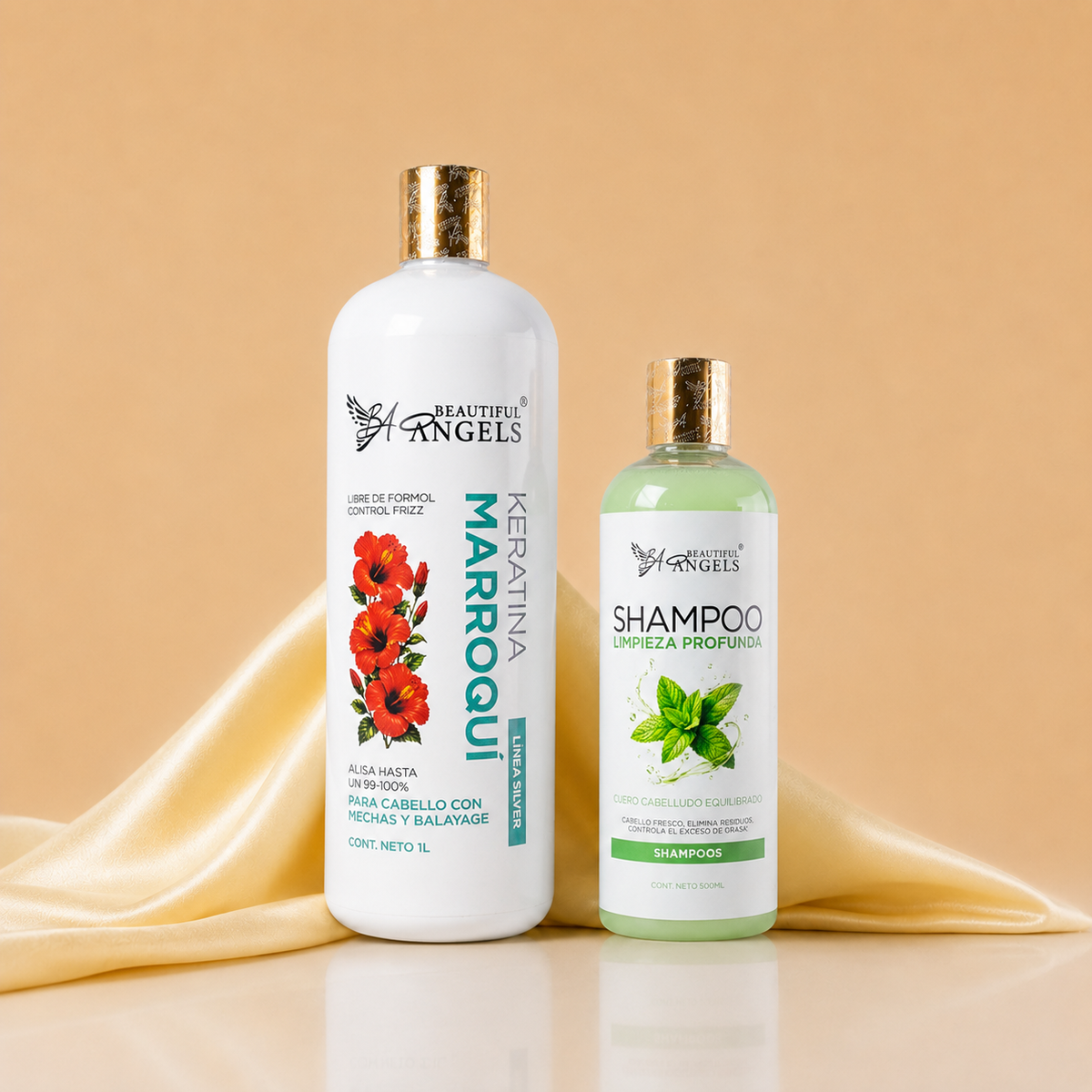 Kit Keratina Marroquí Silver 1L + Shampoo Limpieza Profunda 500ML