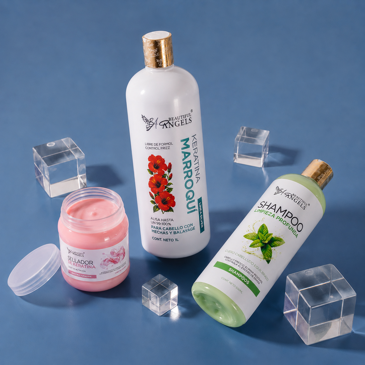 Kit Keratina Marroqui Silver 1L + Shampoo Limpieza Profunda 500ML+ Sellador de Keratina 250ML