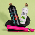 Kit Keratina Marroquí Gold 1L + Shampoo Limpieza Profunda 500ml + Plancha Beautiful Angels