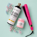 Kit Profesional de Alisado Keratina Marroquí Gold + Sellador de Keratina + Plancha Profesional de Nanotitanio