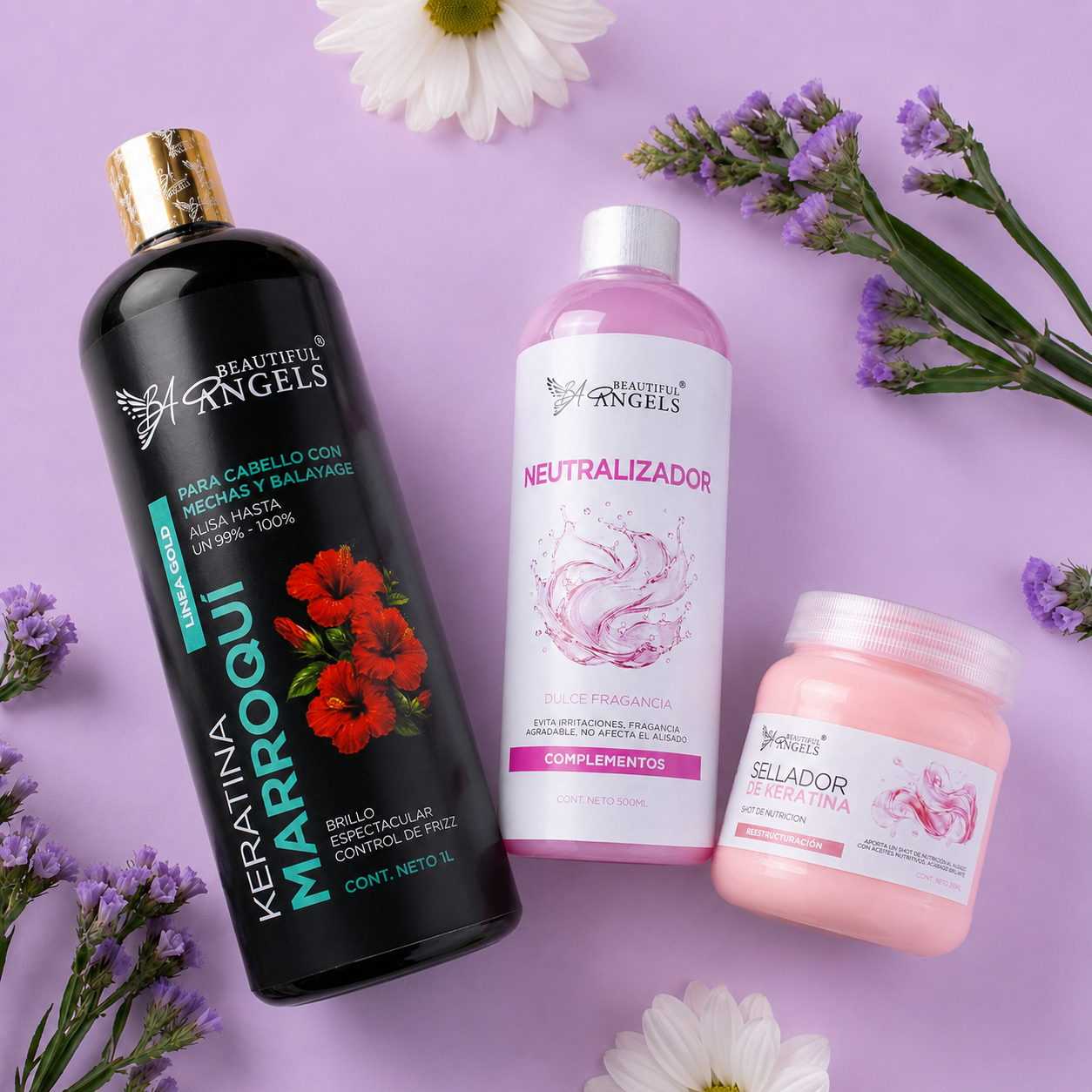 Kit Keratina Marroquí Gold 1L + Neutralizador 500ML + Sellador de Keratina 250ML