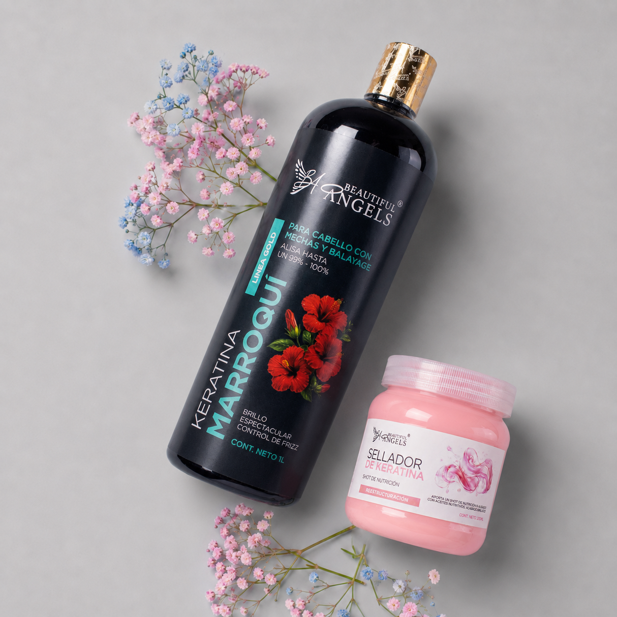 Kit Keratina Marroquí Gold 1L + Sellador de Keratina 250 ML