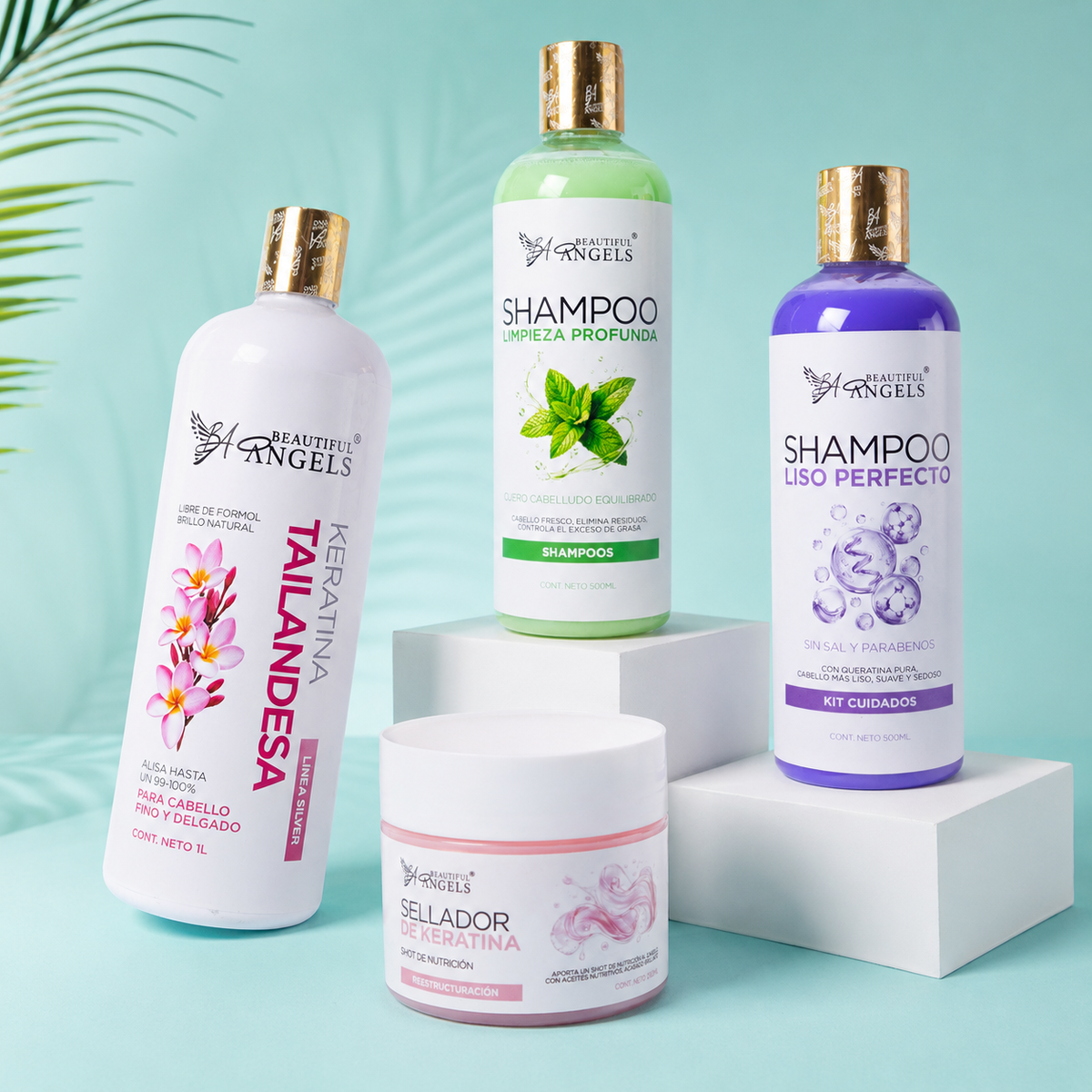 Kit Keratina Tailandesa Silver 1L + Shampoo Capilar Liso Perfecto 500ML + Shampoo Capilar Limpieza Profunda 500ML + Sellador de Keratina 250ML